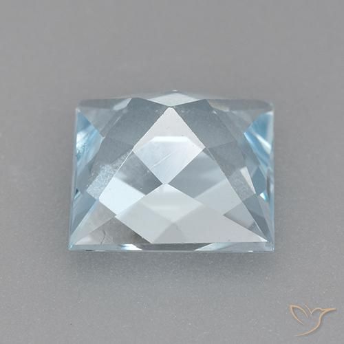 Topazio Celeste naturale da 2.10 ct, Quadrato, VVS