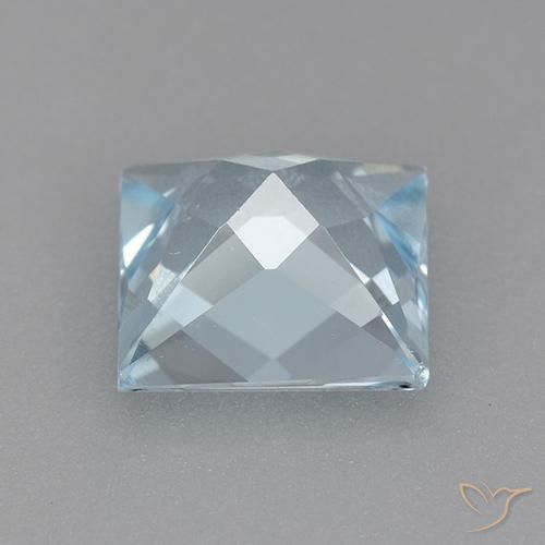 Topazio Celeste naturale da 1.99 ct, Quadrato, VVS