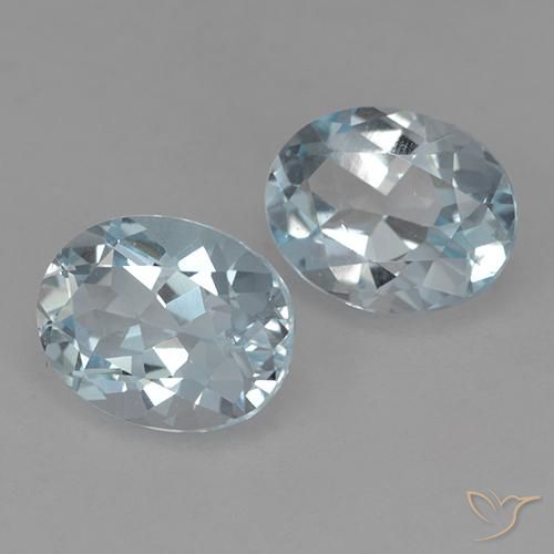 Gemme di Topazio Celeste naturale da 4.64 ct, Ovale, VVS-VS