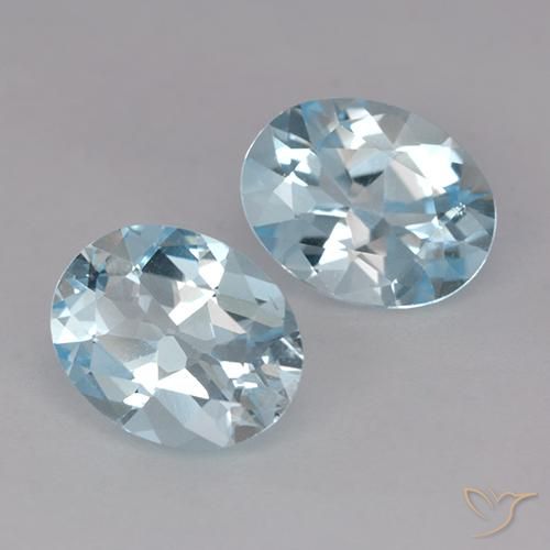 Gemme di Topazio Celeste naturale da 4.06 ct, Ovale, VVS-VS