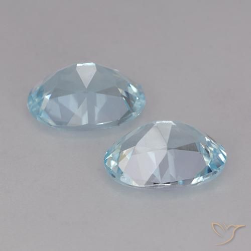 Gemme di Topazio Celeste naturale da 4.06 ct, Ovale, VVS-VS