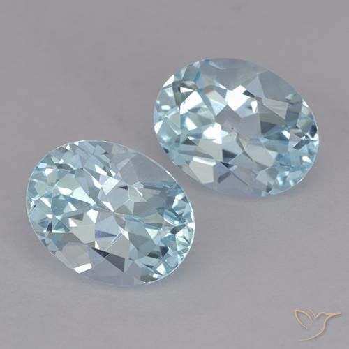 Gemme di Topazio Celeste naturale da 4.96 ct, Ovale, VVS