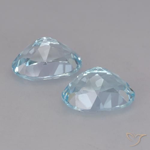 Gemme di Topazio Celeste naturale da 4.96 ct, Ovale, VVS