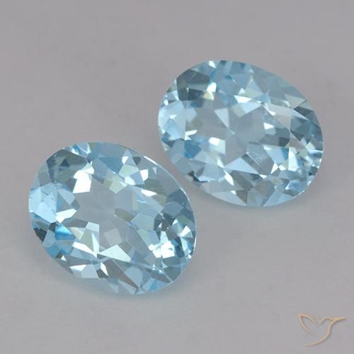Gemme di Topazio Celeste naturale da 4.73 ct, Ovale, VVS-VS