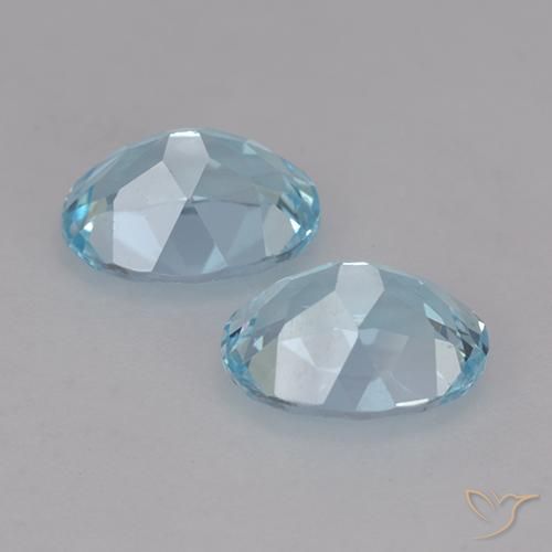 Gemme di Topazio Celeste naturale da 4.73 ct, Ovale, VVS-VS