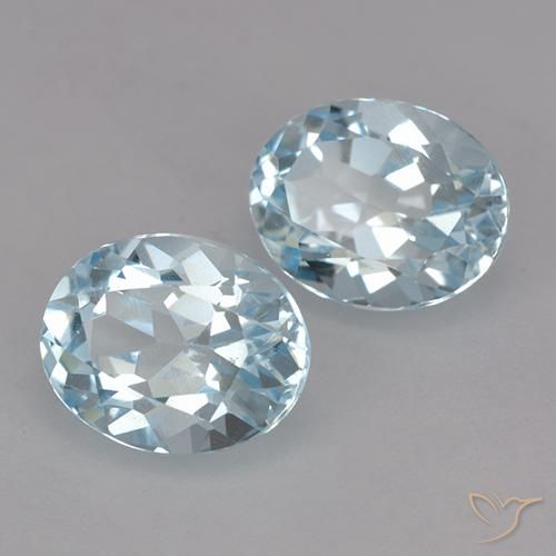 Gemme di Topazio Celeste naturale da 5.10 ct, Ovale, VVS-VS