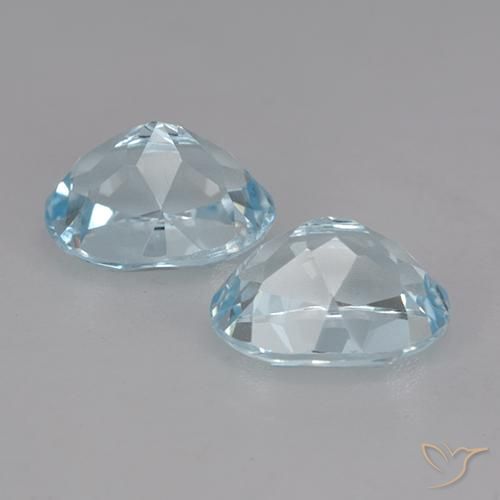 Gemme di Topazio Celeste naturale da 5.10 ct, Ovale, VVS-VS