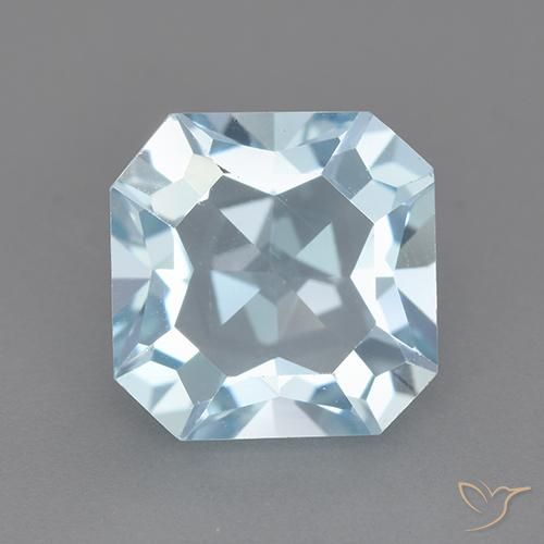 4.03ct Naturale Celeste Topazio, Taglio smeraldo, VVS