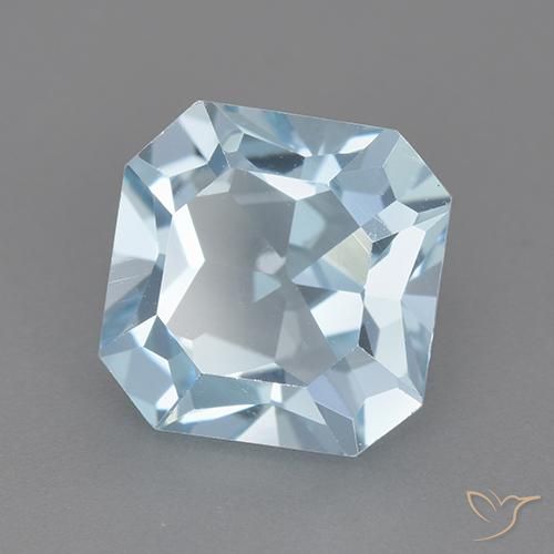 Topazio Celeste naturale da 4.03 ct, Ottagonale / Taglio smeraldo, VVS