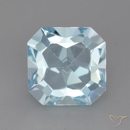 Topazio Celeste naturale da 4.23 ct, Ottagonale / Taglio smeraldo, VVS