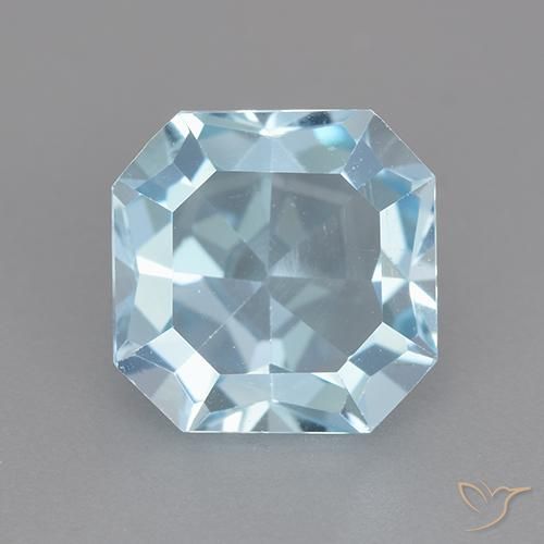 4.13ct Naturale Celeste Topazio, Taglio smeraldo, VVS
