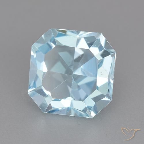 Topazio Celeste naturale da 4.13 ct, Ottagonale / Taglio smeraldo, VVS