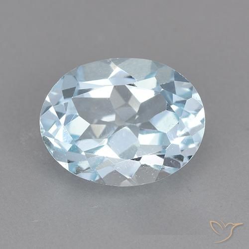 2.46ct Naturale Celeste Topazio, Ovale, VVS-VS