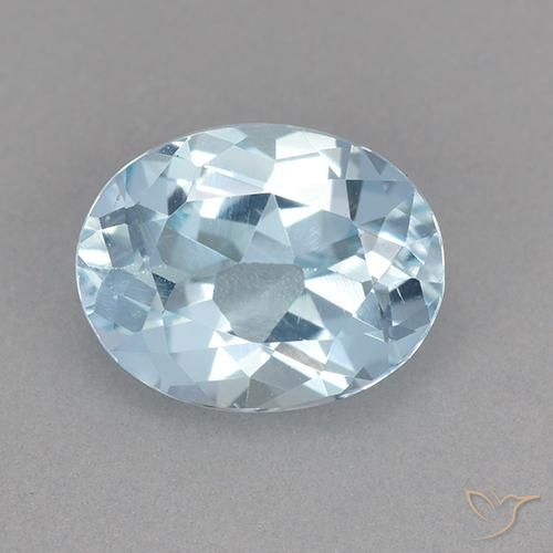 2.32ct Naturale Celeste Topazio, Ovale, VVS-VS