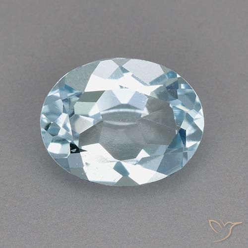 2.11ct Naturale Celeste Topazio, Ovale, VVS-VS