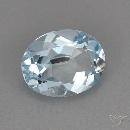 Topazio Celeste naturale da 2.11 ct, Ovale, VVS-VS