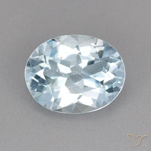 2.14ct Naturale Celeste Topazio, Ovale, VVS-VS