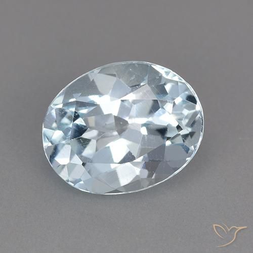 2.40ct Naturale Celeste Topazio, Ovale, VVS-VS