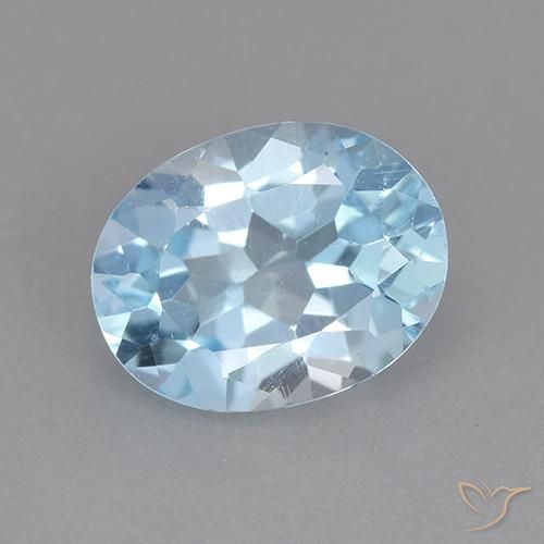 2.20ct Naturale Celeste Topazio, Ovale, VVS-VS