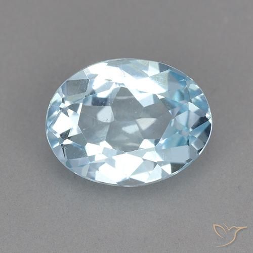 2.25ct Naturale Celeste Topazio, Ovale, VVS-VS