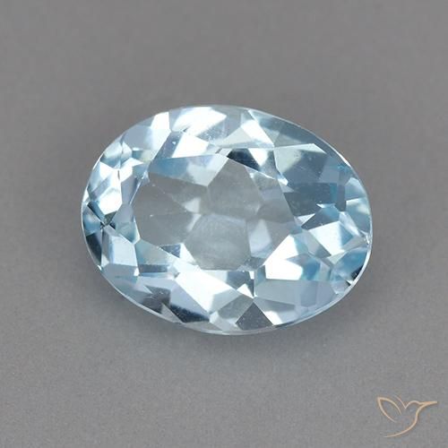 Topazio Celeste naturale da 2.25 ct, Ovale, VVS-VS