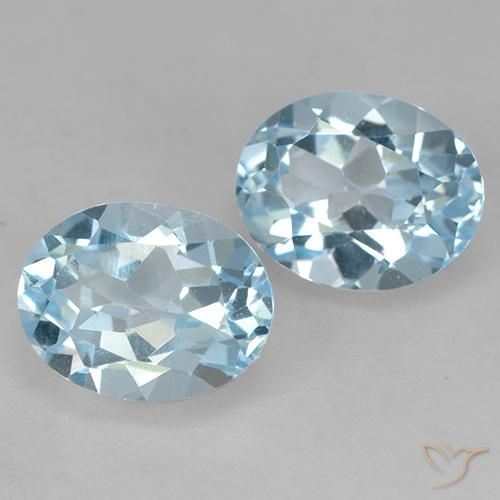 Gemme di Topazio Celeste naturale da 5.00 ct, Ovale, VVS