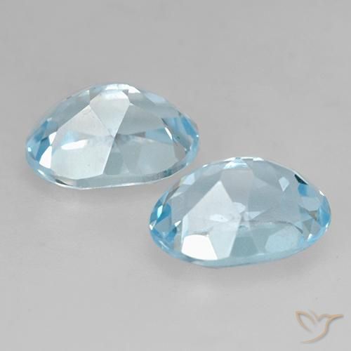 Gemme di Topazio Celeste naturale da 5.00 ct, Ovale, VVS