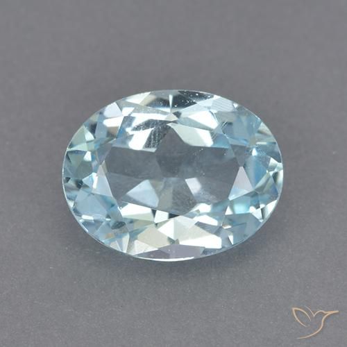 Topazio Celeste naturale da 2.11 ct, Taglio ovale, VVS