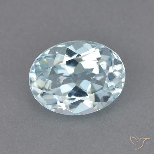 2.36ct Naturale Celeste Topazio, Ovale, VVS-VS