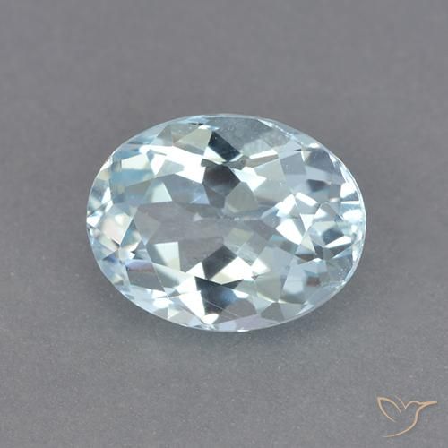 Topazio Celeste naturale da 2.36 ct, Ovale, VVS-VS