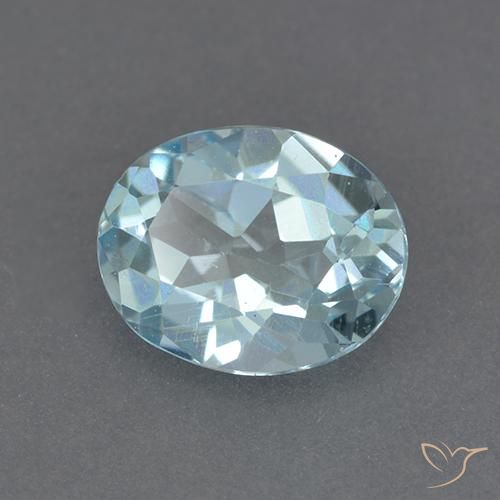Topazio Celeste naturale da 2.24 ct, Ovale, VVS-VS