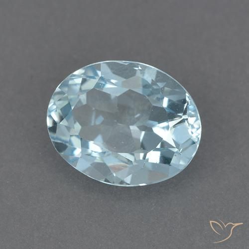 Topazio Celeste naturale da 2.36 ct, Ovale, VVS-VS