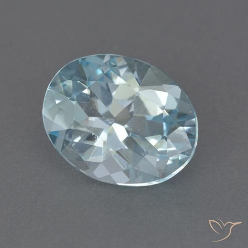 2.22ct Naturale Celeste Topazio, Ovale, VVS-VS