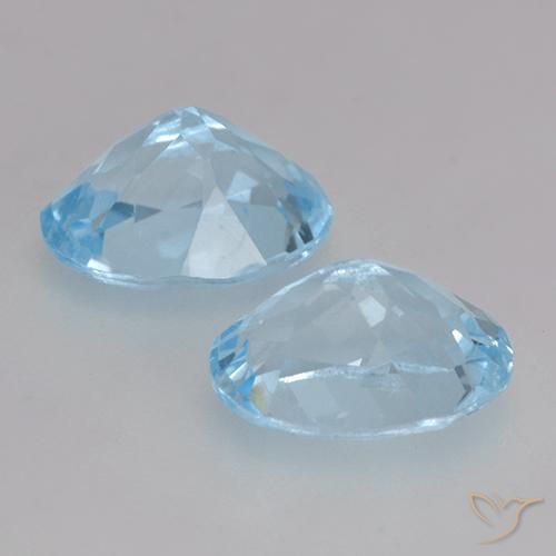 Gemme di Topazio Blu svizzero naturale da 2.25 ct, Ovale, VVS-VS