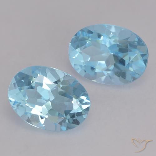 Gemme di Topazio Celeste naturale da 2.21 ct, Ovale, VVS-VS