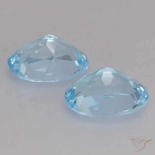 Gemme di Topazio Celeste naturale da 2.21 ct, Ovale, VVS-VS