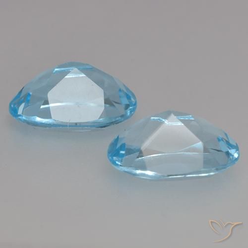 Gemme di Topazio Blu svizzero naturale da 1.95 ct, Ovale, VVS-VS