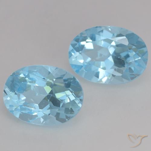 Gemme di Topazio Celeste naturale da 2.21 ct, Ovale, VVS-VS