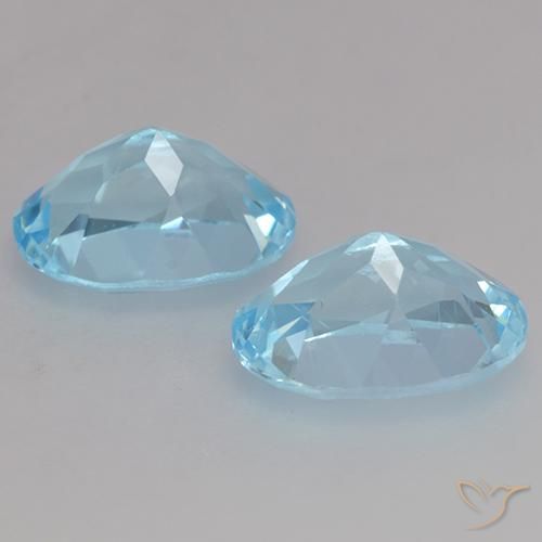 Gemme di Topazio Celeste naturale da 2.21 ct, Ovale, VVS-VS