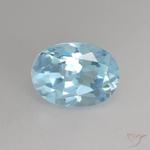1.19ct Naturale Celeste Topazio, Ovale, VVS-VS
