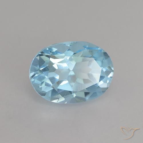 Topazio Celeste naturale da 1.19 ct, Ovale, VVS-VS
