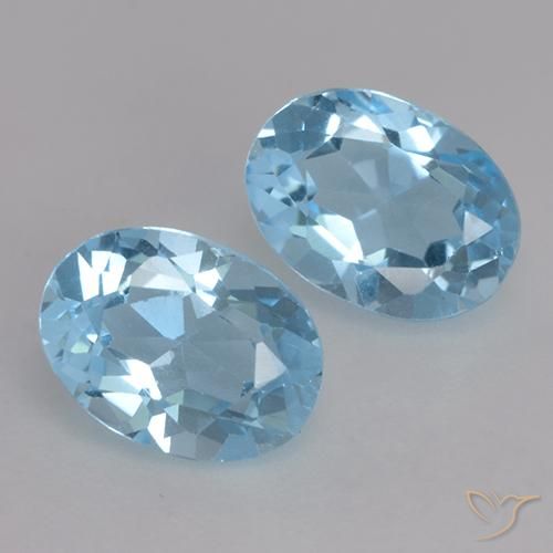 Gemme di Topazio Celeste naturale da 2.13 ct, Ovale, VVS-VS