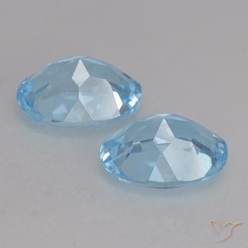 Gemme di Topazio Celeste naturale da 2.13 ct, Ovale, VVS-VS