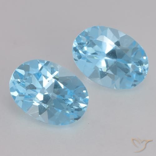 Gemme di Topazio Celeste naturale da 2.17 ct, Ovale, VVS-VS