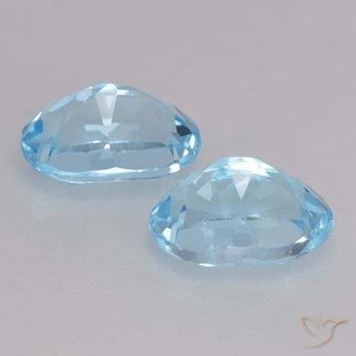 Gemme di Topazio Celeste naturale da 2.17 ct, Ovale, VVS-VS