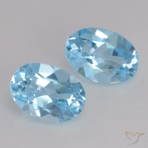 Gemme di Topazio Blu svizzero naturale da 2.09 ct, Ovale, VVS-VS