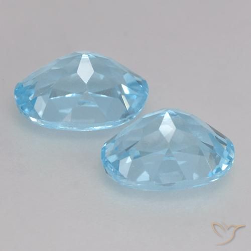 Gemme di Topazio Celeste naturale da 2.47 ct, Ovale, VVS-VS
