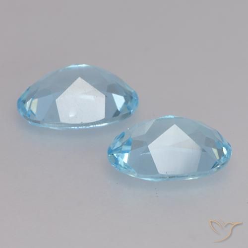 Gemme di Topazio Celeste naturale da 1.79 ct, Ovale, VVS-VS