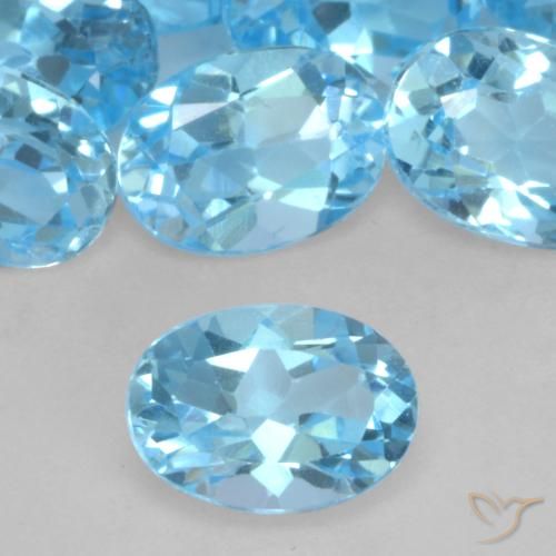 0.99ct Naturale Blu svizzero Topazio, Ovale, VVS-VS