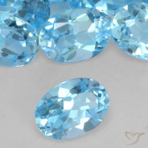 Topazio Blu svizzero naturale da 0.99 ct, Ovale, VVS-VS